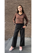 Black flare pants BUZZ with side pockets